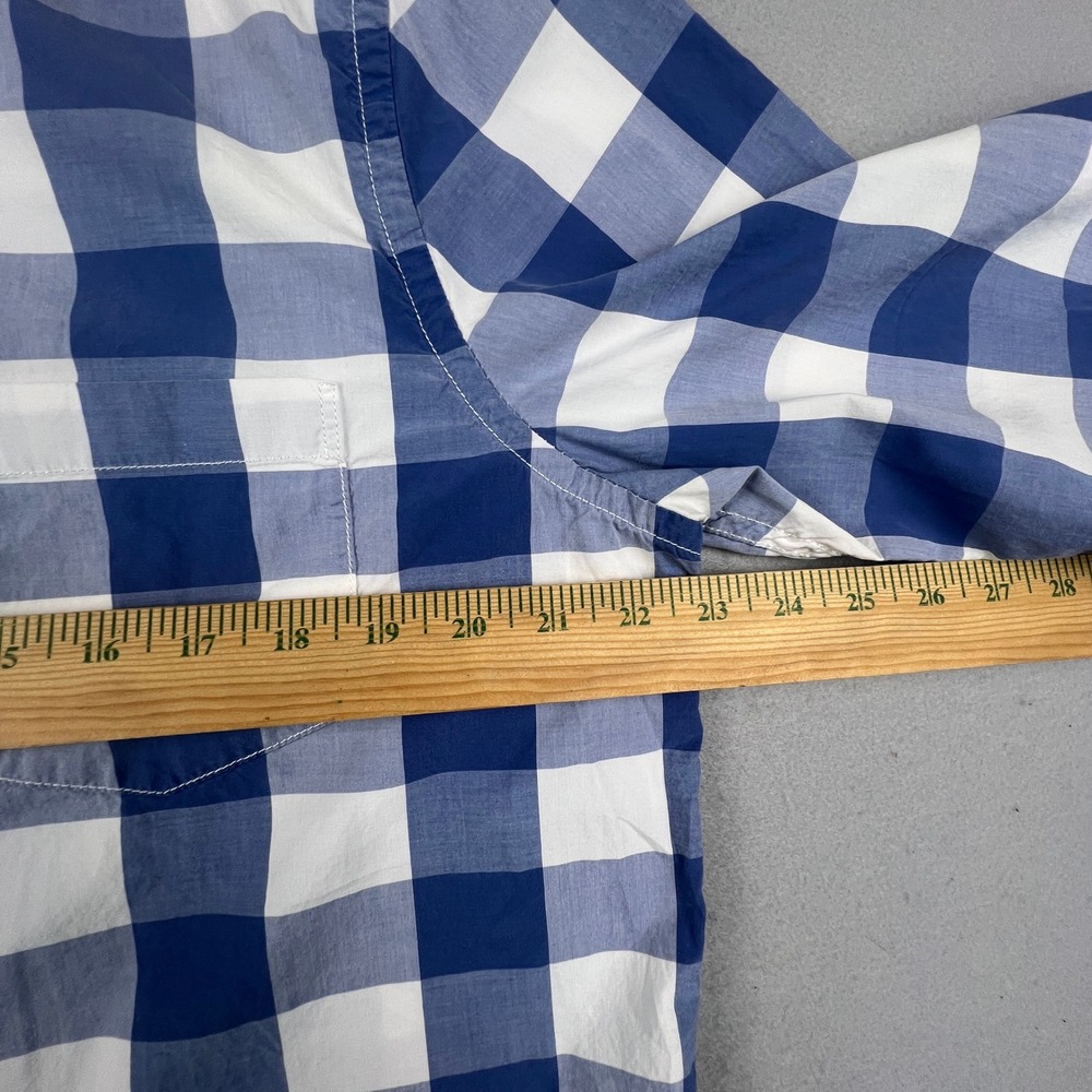 Gap Button Down Shirt Mens Large Blue Buffalo Check Plaid Cotton Casual Classic - Picture 6 of 12